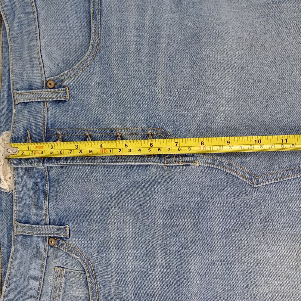 Altar'd State Women's M Light Blue Distressed Denim Mini Skirt 5 Buttons - Picture 9 of 10